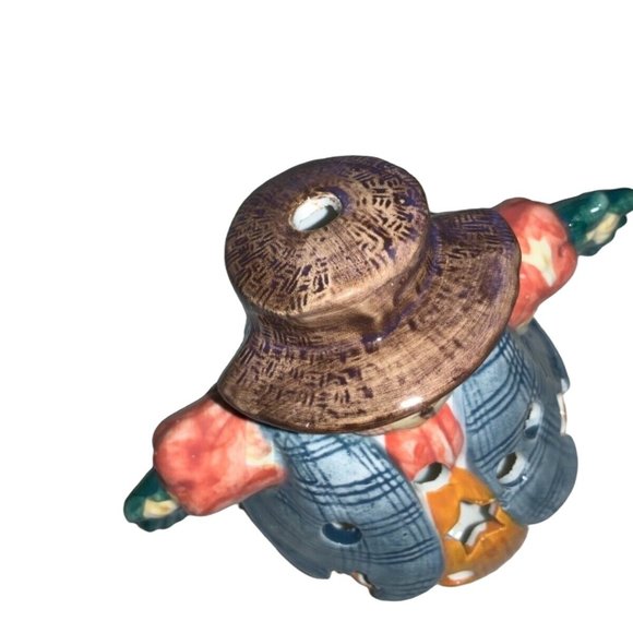 Ceramic Scarecrow Tea-light Candle Holder— 5 inch - Picture 2 of 6